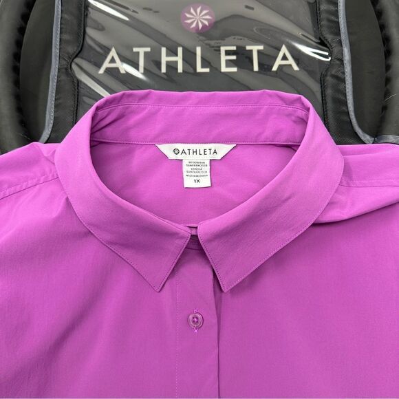 ATHLETA PURPLE Button-Down/Long Sleeve 1X - Picture 2 of 13